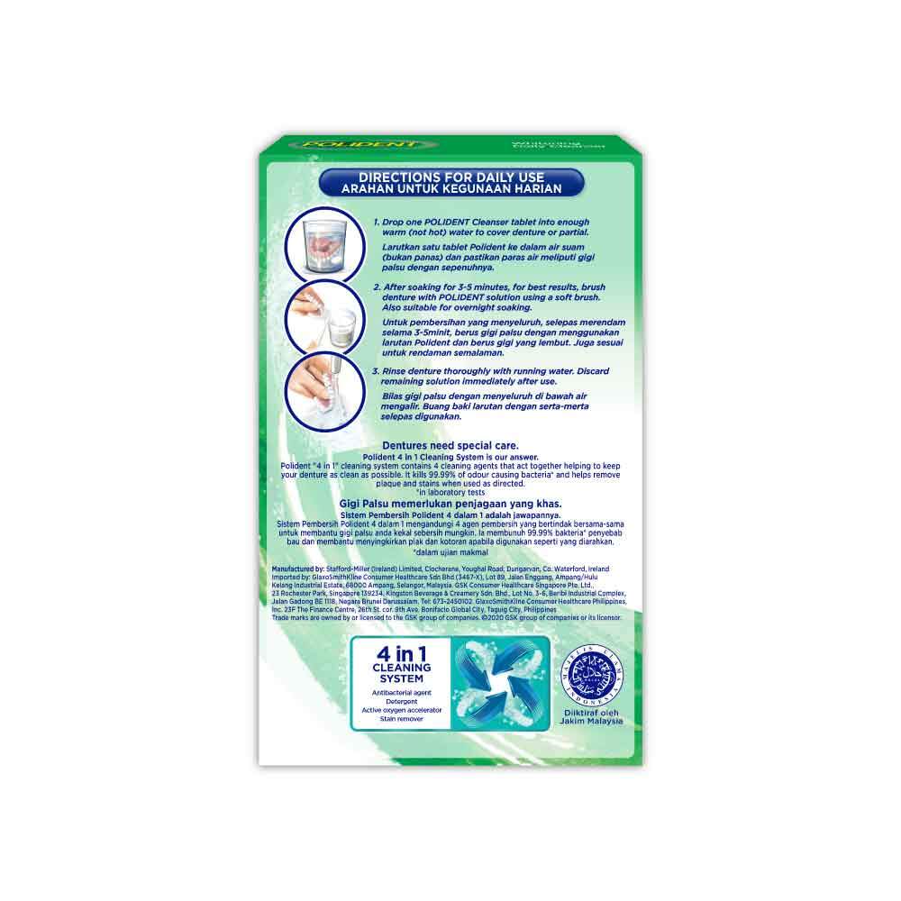 Polident Whitening Cleanser Tablets 36s