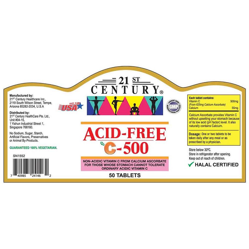 21C Acid Free C 500mg 50s