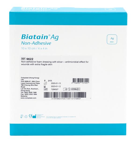 Coloplast Biatain Ag 10 x 10cm Non-Adhesive 9622