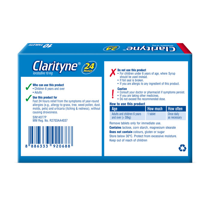 Clarityn 24 Hour 10mg Tablet 10s