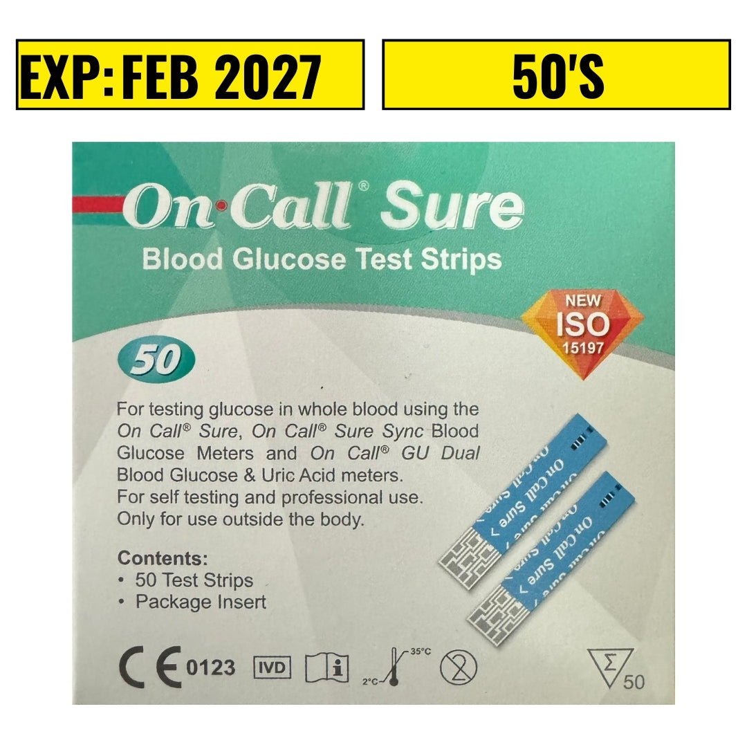 On Call Sure Test Strips 50's