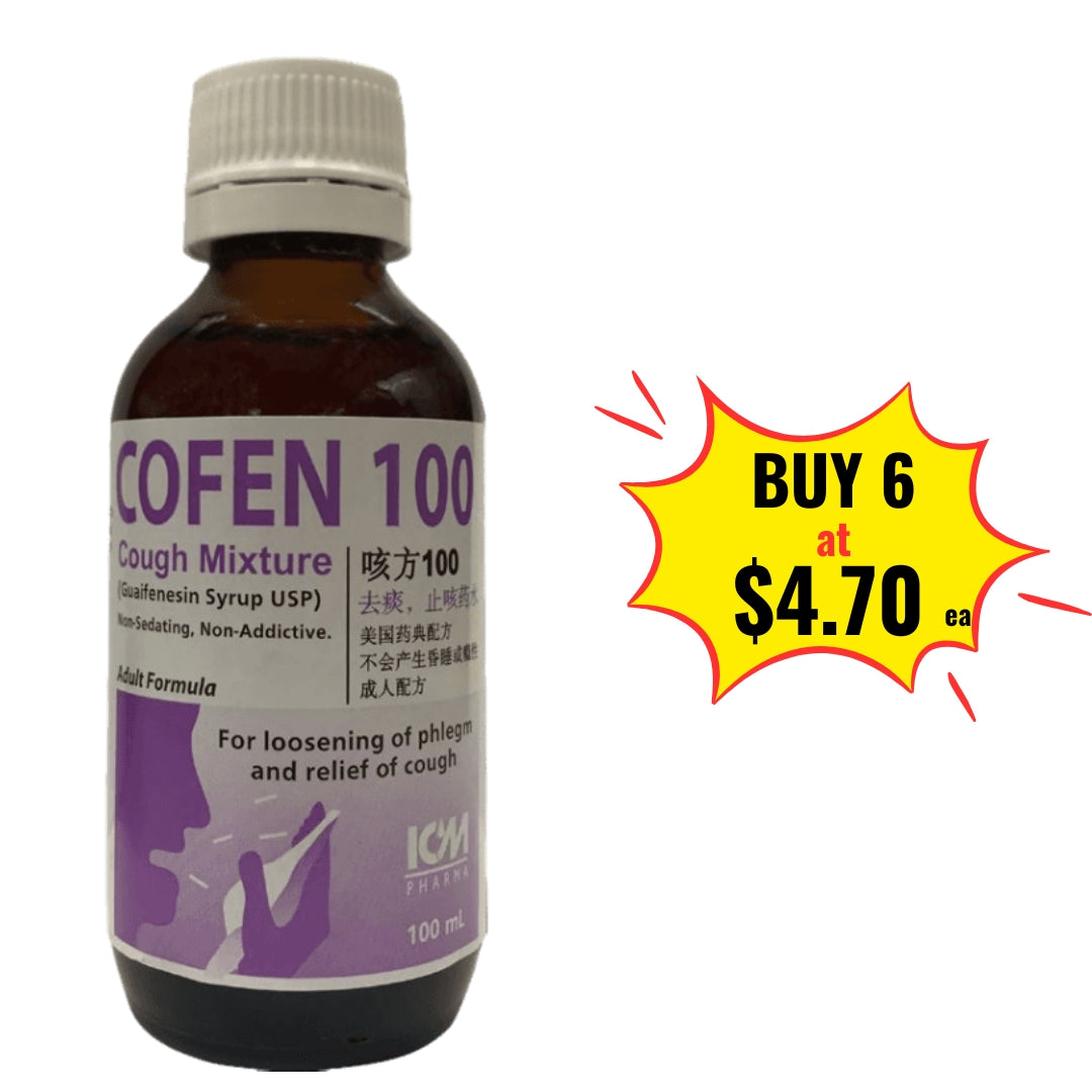 Cofen 100 Cough Mixture Guaifenesin 100mg/5ml 100ml