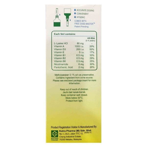 Appeton Multivitamin Lysine Syrup 120ml