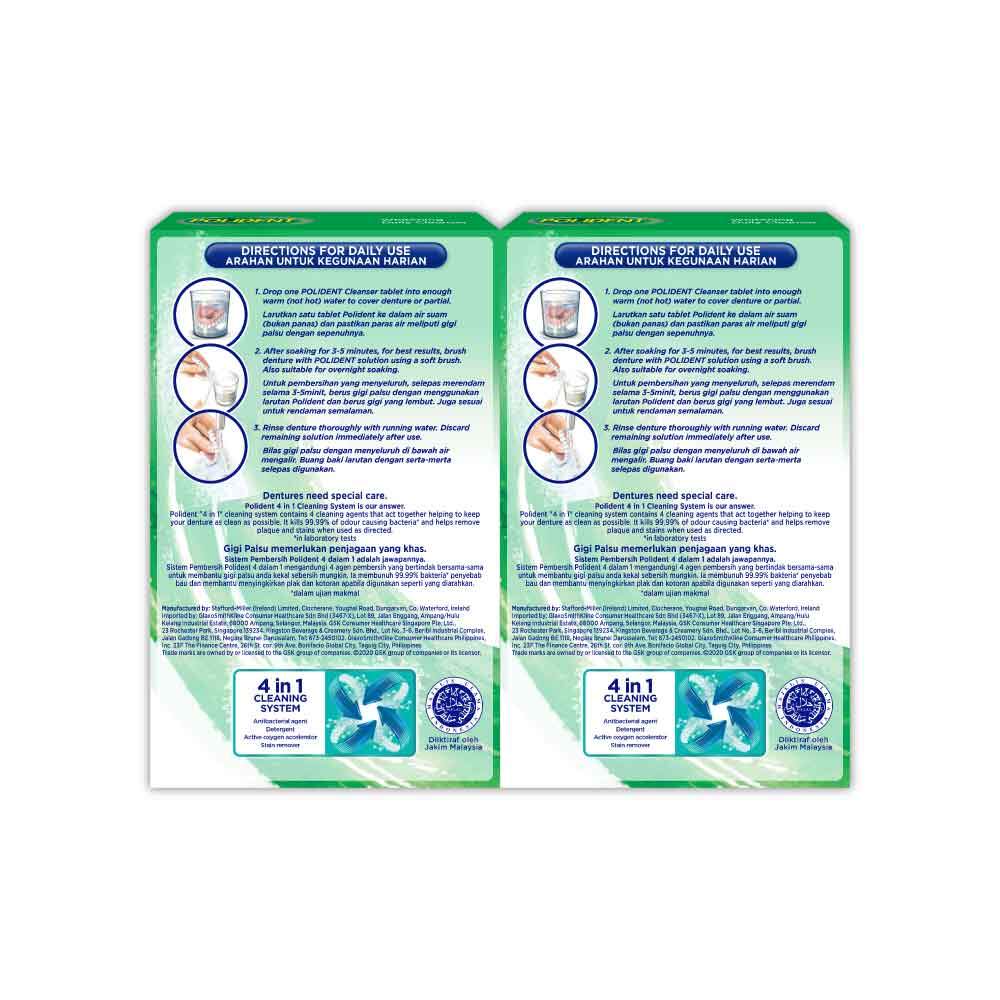 Polident Whitening Cleanser Tablets 36sx2