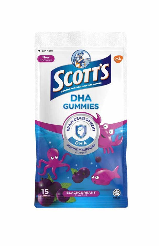 Scott's DHA Gummies Blackcurrant Zipper 15s