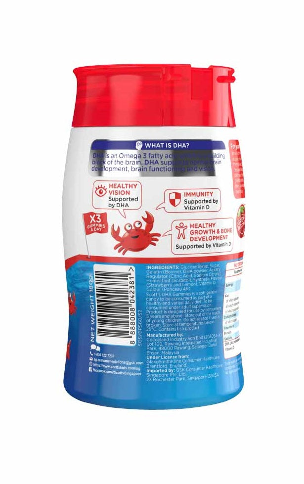 Scott's DHA Gummies Strawberry 60s