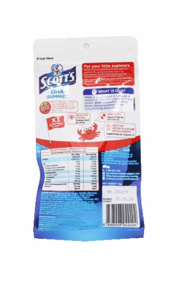 Scott's DHA Gummies Strawberry Zipper 15s
