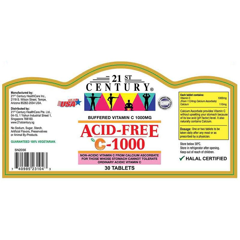 21C Acid Free C 1000mg 30s