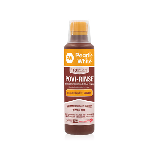Pearlie White Povi-Rinse 1% Antiseptic Mouthrinse 250ml