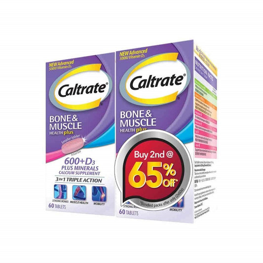 Caltrate 600 Plus with Vitamin D 500iu 2x60s