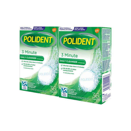 Polident 3Mins Cleanser Tablets 36sx2