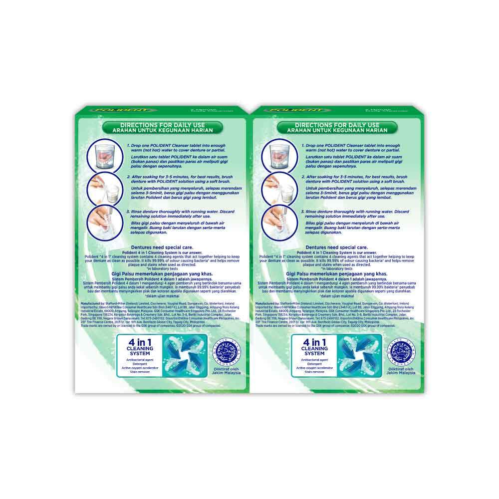 Polident 3Mins Cleanser Tablets 36sx2