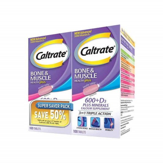 Caltrate 600 Plus with Vitamin D 500iu 2x100s