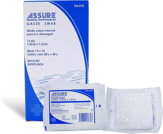 Assure Gauze Swab 12Ply 7.5 x 7.5cm