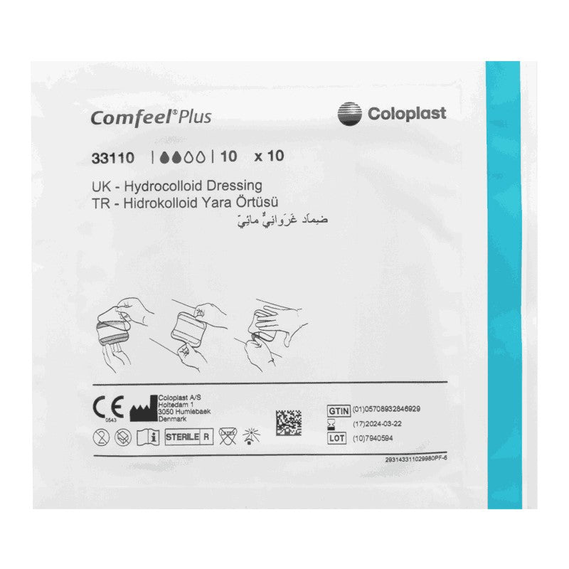 Coloplast Comfeel Plus Hydrocolloid Dressing 4"x 4"