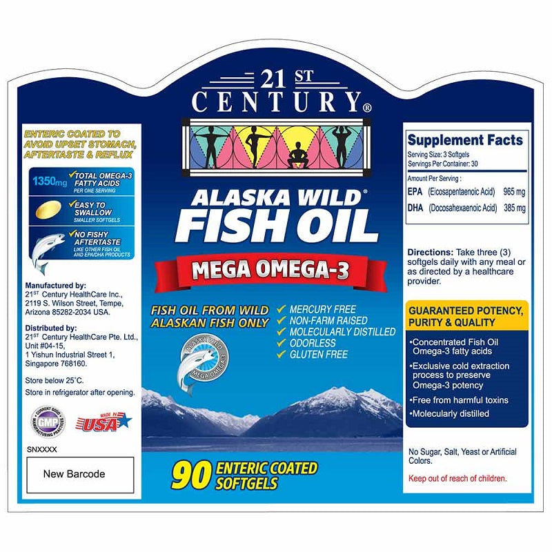 21C Alaska Wild Fish Oil 90s