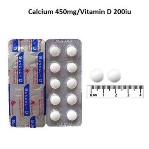 Suncal-D Calcium 450mg / Vitamin D Tab 50's