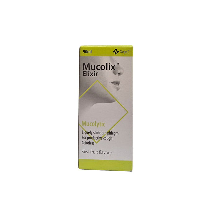 Mucolix Cough Syrup Kiwi Flavour (Dissolves Stubborn Phelgm and Relieves Wet Cough) 90ml