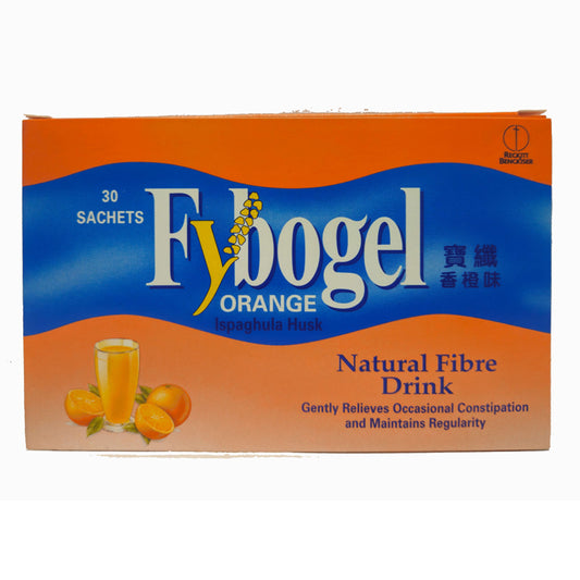 Fybogel Natural Fibre Drink Sachet Orange Flavour (Gently Relieves Constipation) 30s