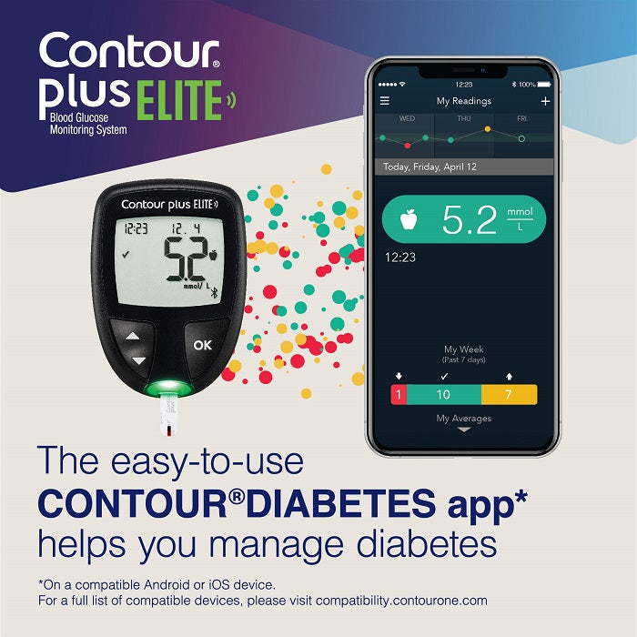 Contourplus Elite Meter +Test Strip 50s + Lancet 100s + Swab 200s + Gift