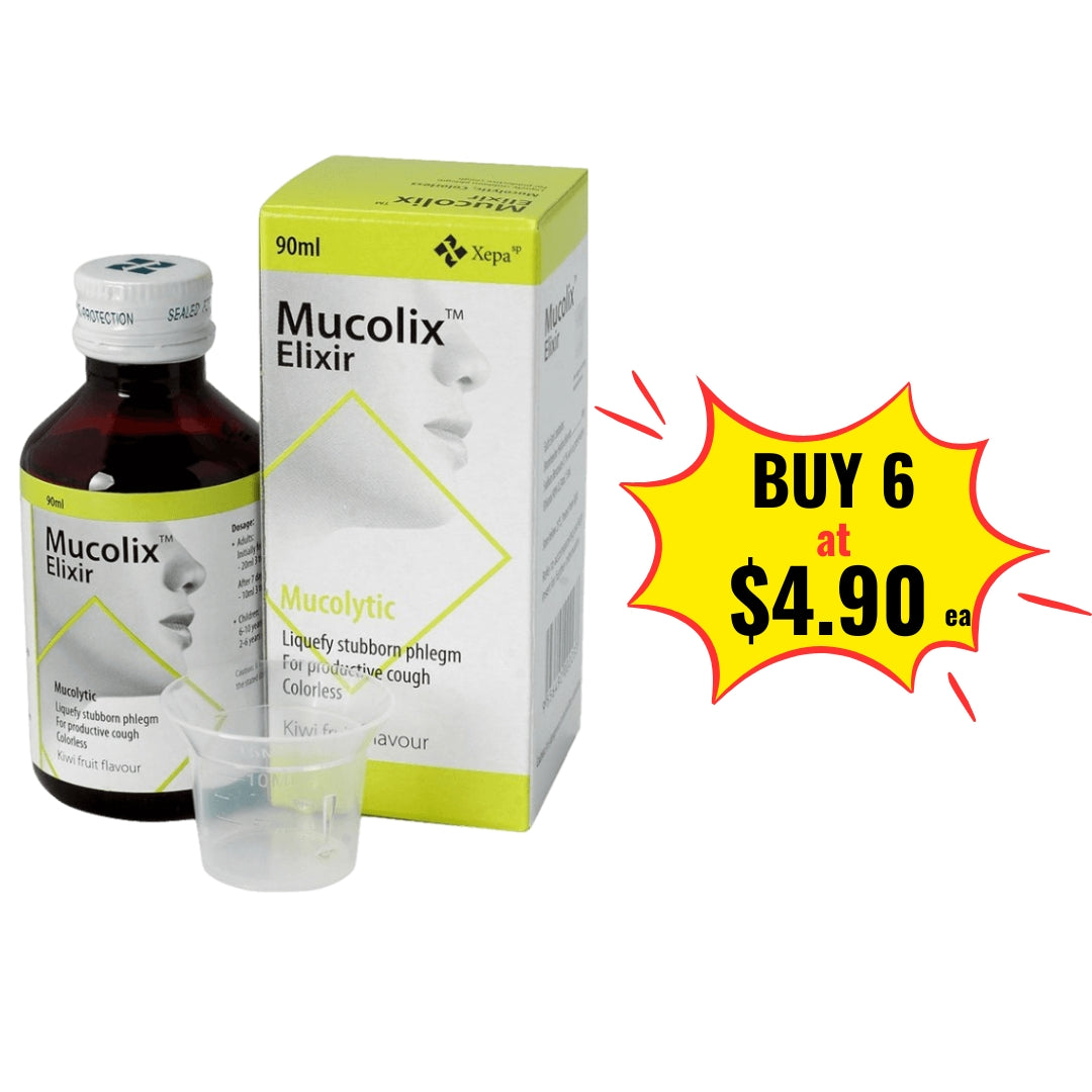 Mucolix 90ml Cough Syrup Kiwi Flavour