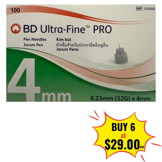 BD Ultra-Fine PRO Pen Needle 32G x 4mm 100's