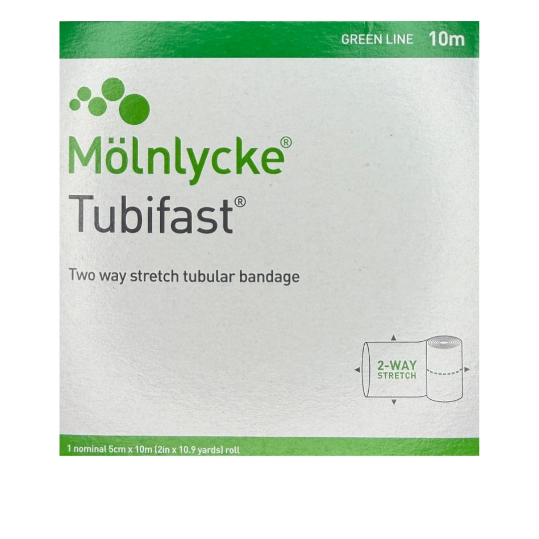 Tubifast 5cm x 10m Roll (Green) – 2-Way Stretch Tubular Bandage