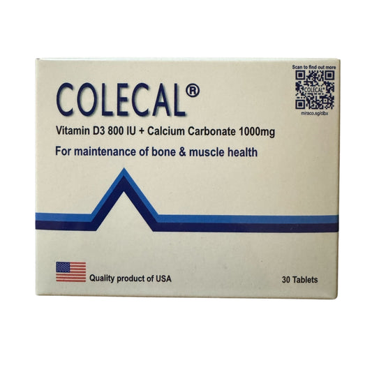Colecal Vitamin D3 800 IU + Calcium Carbonate 100mg