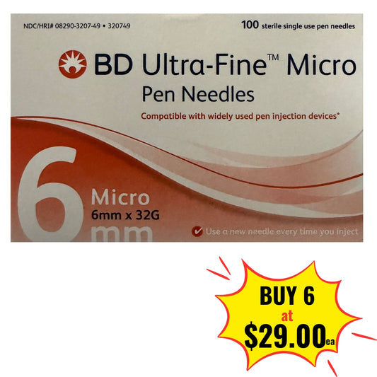 BD Ultra-Fine PRO Pen Needle 32G × 6mm 100’s