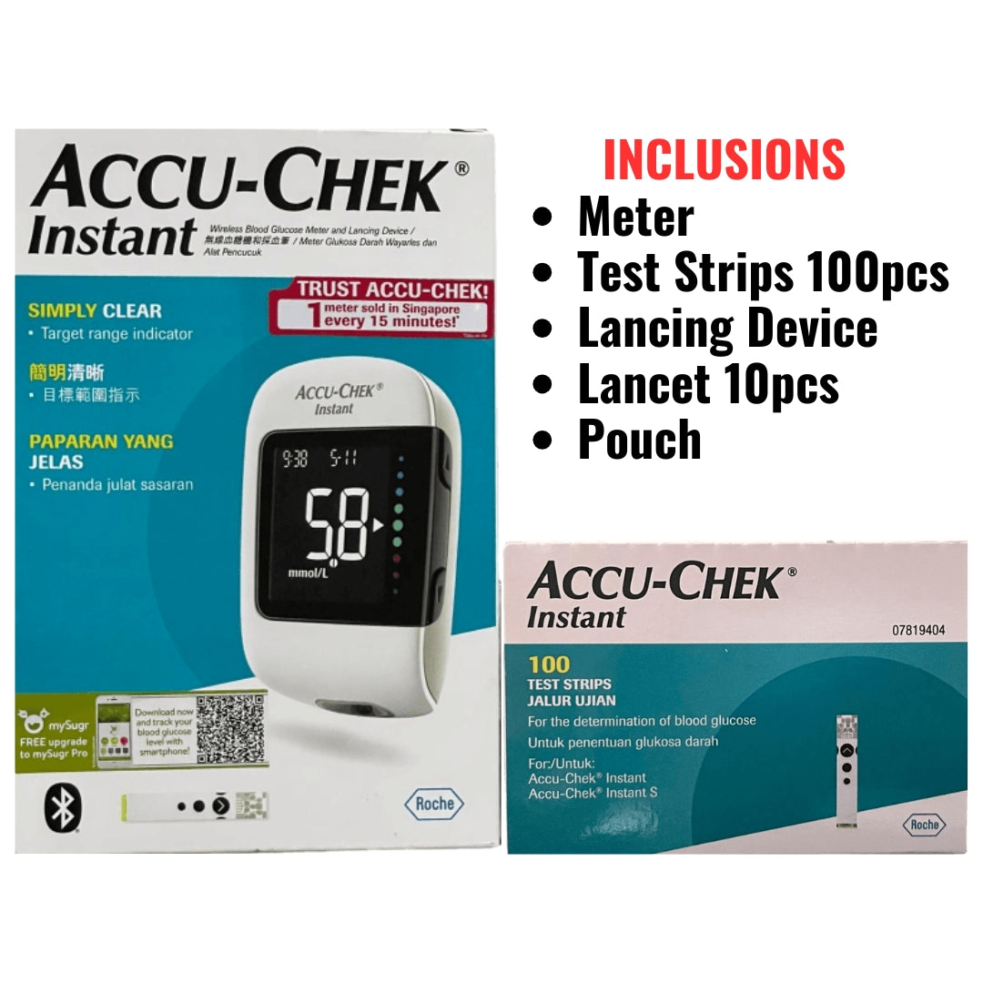 Accu Chek Instant Meter + Test Strips 100s