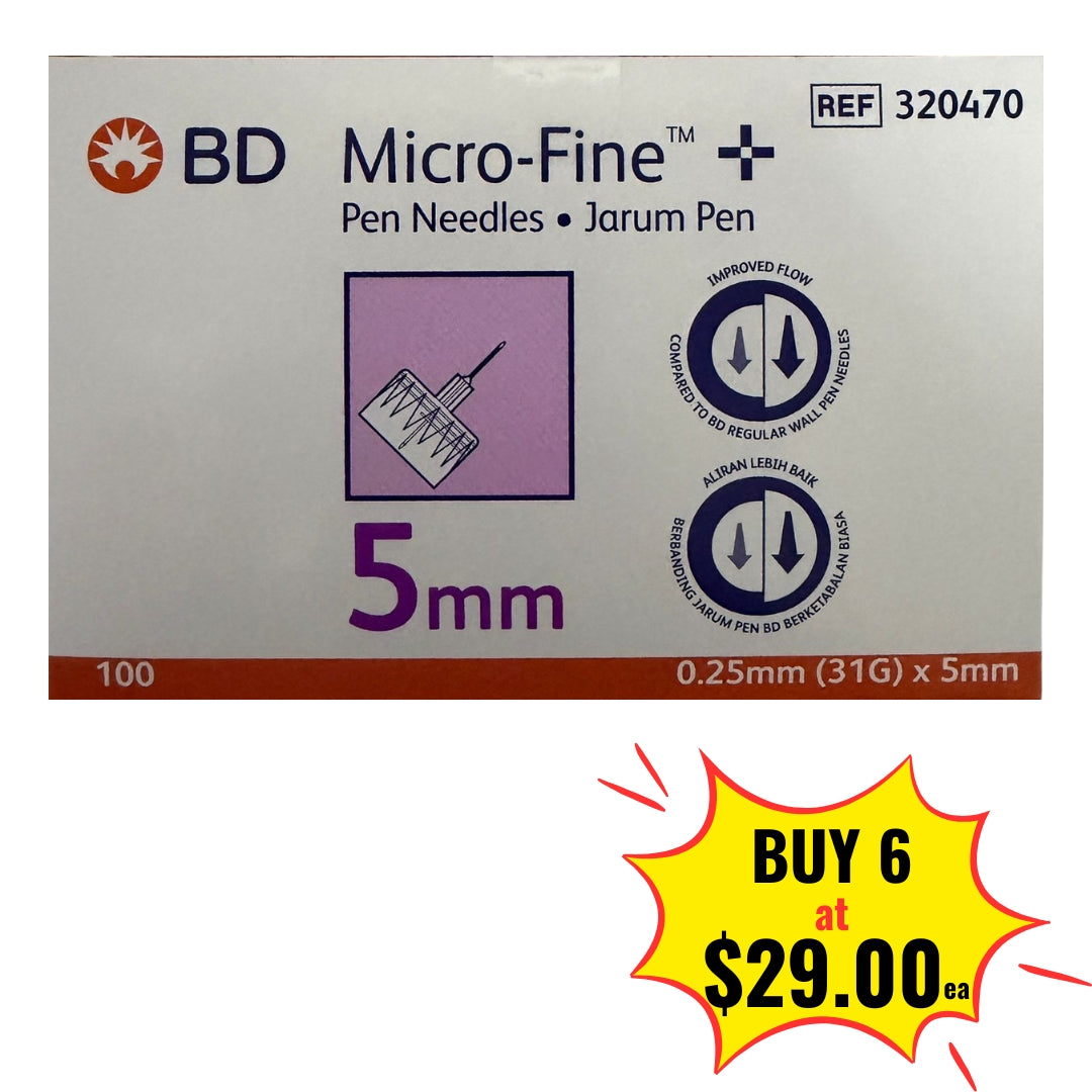 BD Micro-Fine Pen Needle 31G x 5mm 100's 320470