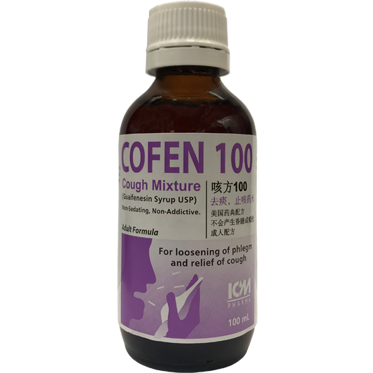 Cofen 100 Cough Mixture Guaifenesin 100mg/5ml 100ml