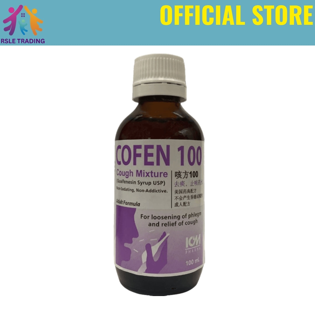 Cofen 100 Cough Mixture Guaifenesin 100mg/5ml 100ml