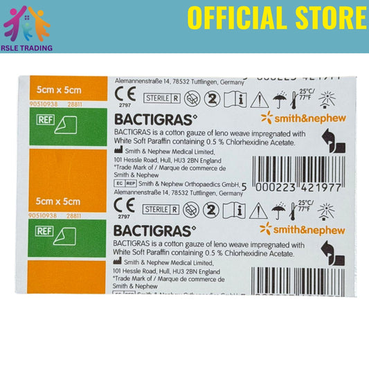Smith & Nephew Bactigras 5cm x 5cm Dressing 1s