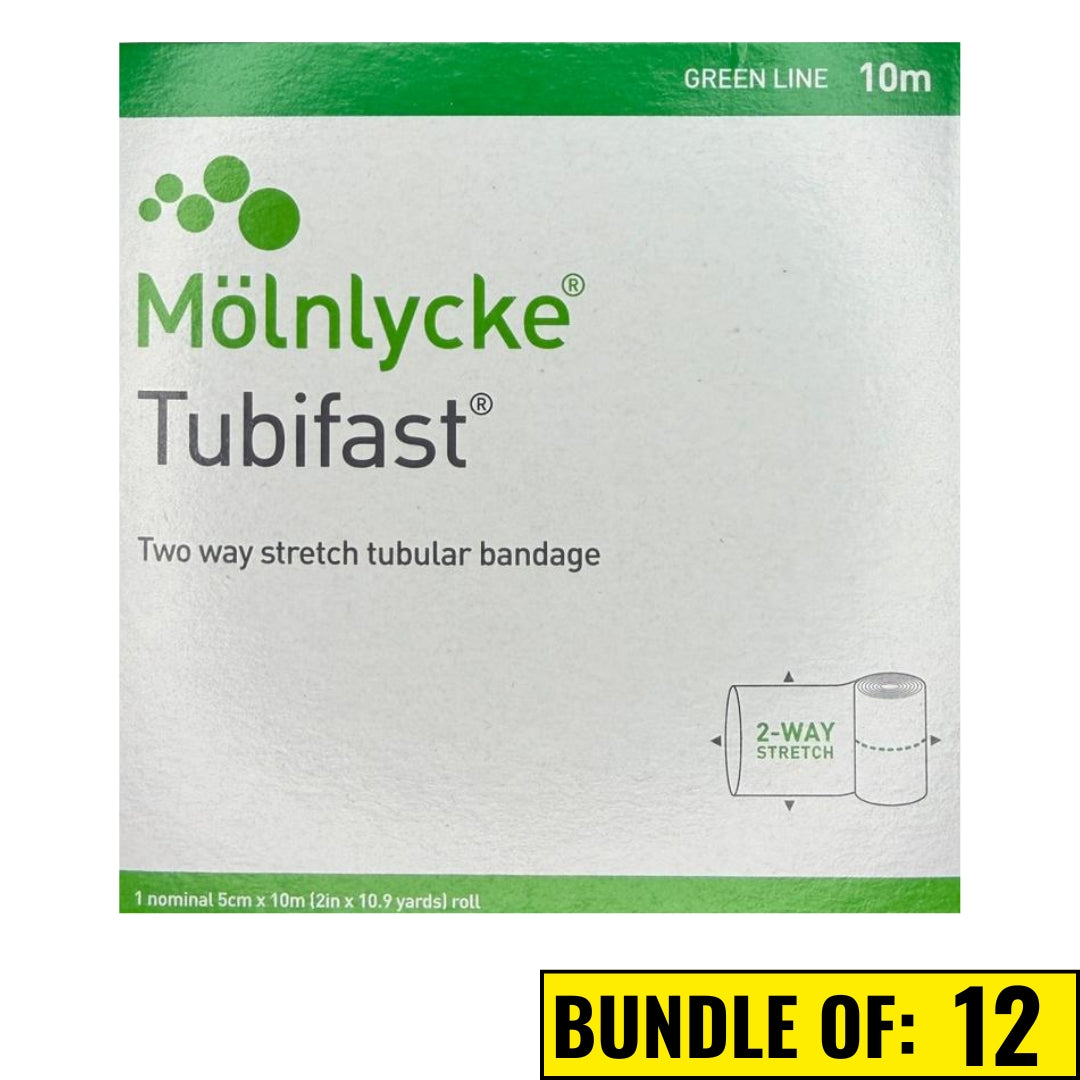 Tubifast 5cm x 10m Roll (Green) – 2-Way Stretch Tubular Bandage