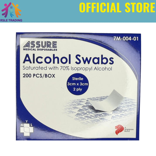 Assure Alcohol Swab 3 x 3cm 200s